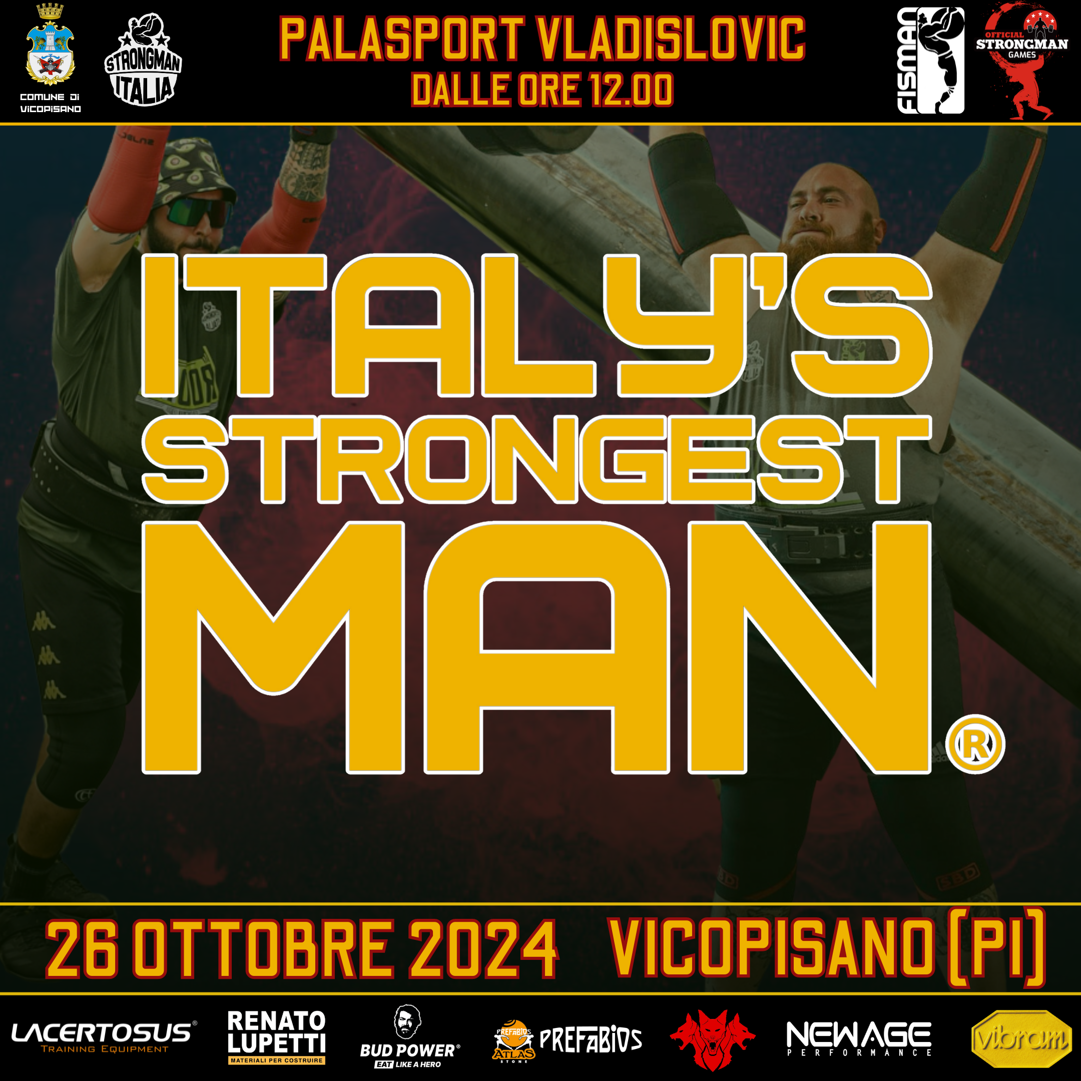 Biglietti Finale Strongman Italia 2024 del 26 Ottobre (Italy's Strongest Man/Woman). 